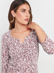 Long Tall Sally Pink Pintuck Henley Top - Image 4 of 5