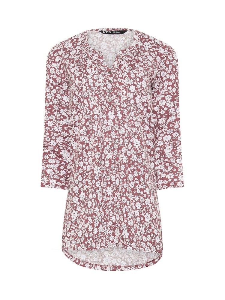 Long Tall Sally Pink Pintuck Henley Top - Image 5 of 5