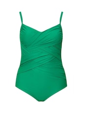 Yours Curve Green Super Sculpt Crossover Swimsuit - Image 5 of 6