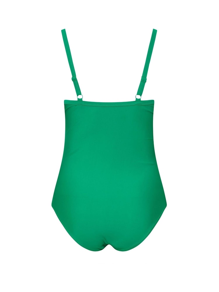 Yours Curve Green Super Sculpt Crossover Swimsuit - Image 6 of 6
