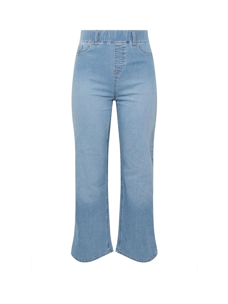 Yours Curve Blue Wide Leg Jeggings - Image 5 of 5
