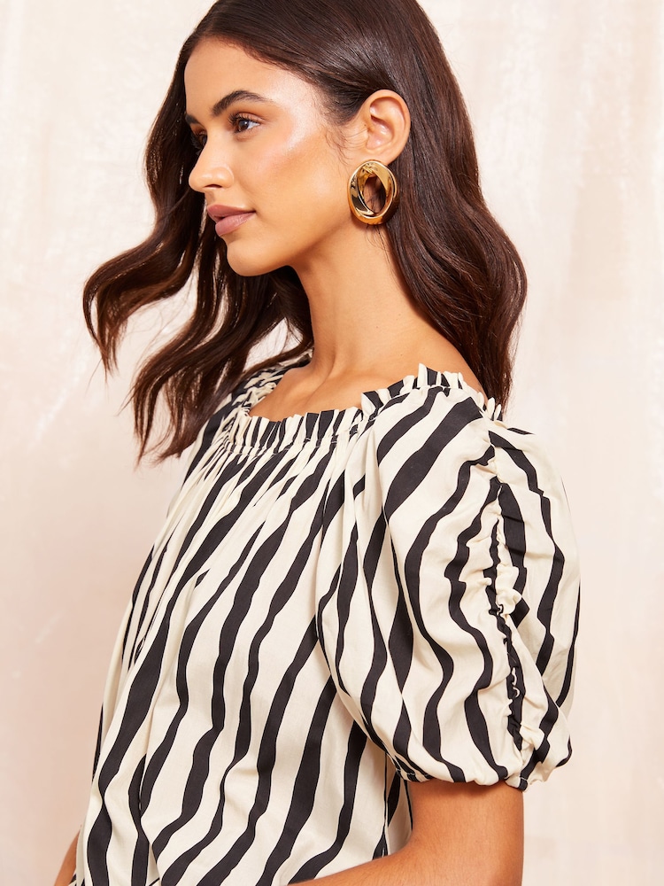 Friends Like These Black Off The Shoulder Elasticated Top - Image 4 of 4