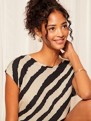 Friends Like These Black Woven Lightweight Short Sleeve Blouse - Image 2 of 4