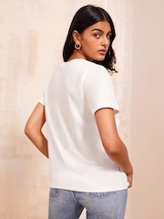 Friends Like These White Round Neck Logo 100% Cotton T-Shirt - Image 2 of 4