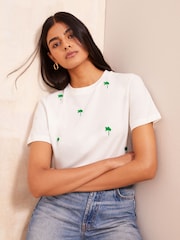 Friends Like These White Round Neck Logo 100% Cotton T-Shirt - Image 4 of 4