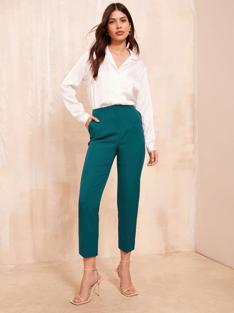 Friends Like These Green Tailored Ankle Grazer Trousers Co-Ord Suit - Image 2 of 4