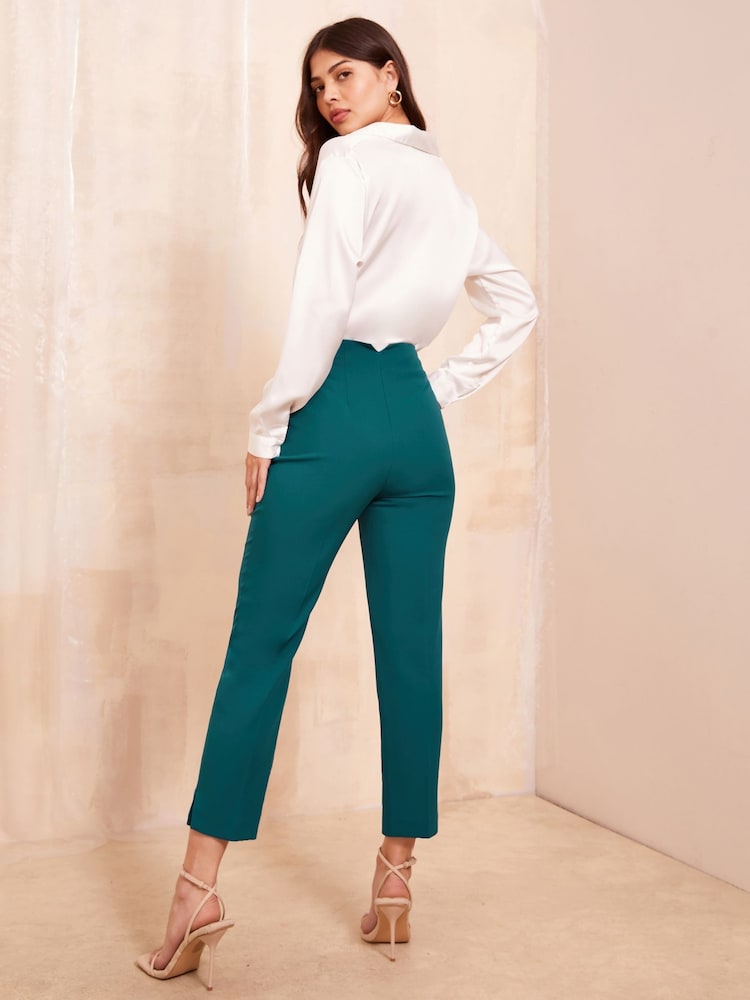 Friends Like These Green Tailored Ankle Grazer Trousers Co-Ord Suit - Image 4 of 4