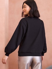 Love & Roses Black Crystal Jersey Sweatshirt - Image 4 of 4