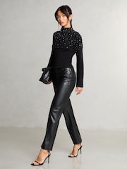 Lipsy Black Hotfix Metallic Knitted Jumper - Image 3 of 4