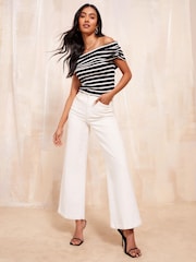 Camiseta con escote bardot a rayas de Friends Like These - Imagen 3 de 4