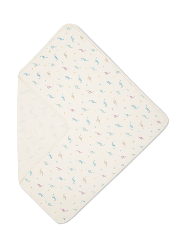 Con estampado de dinosaurios - Stripe Cotton & Bamboo Soft Jersey Blanket - Imagen 3 de 3