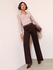 Friends Like These X Lucy Mecklenburgh Chocolate Brown Everyday Wide Jeans - Image 1 of 5