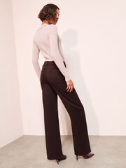Friends Like These X Lucy Mecklenburgh Chocolate Brown Everyday Wide Jeans - Image 2 of 5
