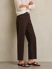 Reiss Tan Clara Leather Link-Strap Slip-On Sandals - Image 2 of 5