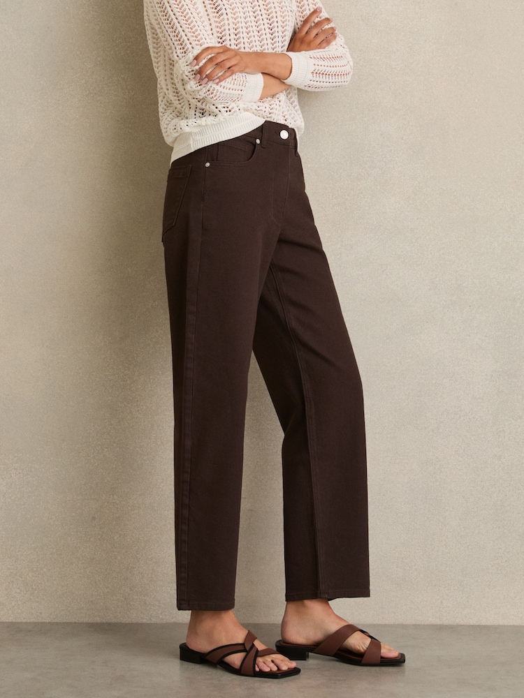 Reiss Tan Clara Leather Link-Strap Slip-On Sandals - Image 2 of 5