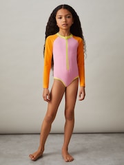 Reiss Sally Colour-Block Long-Sleeve Swimsuit - Imagen 3 de 4