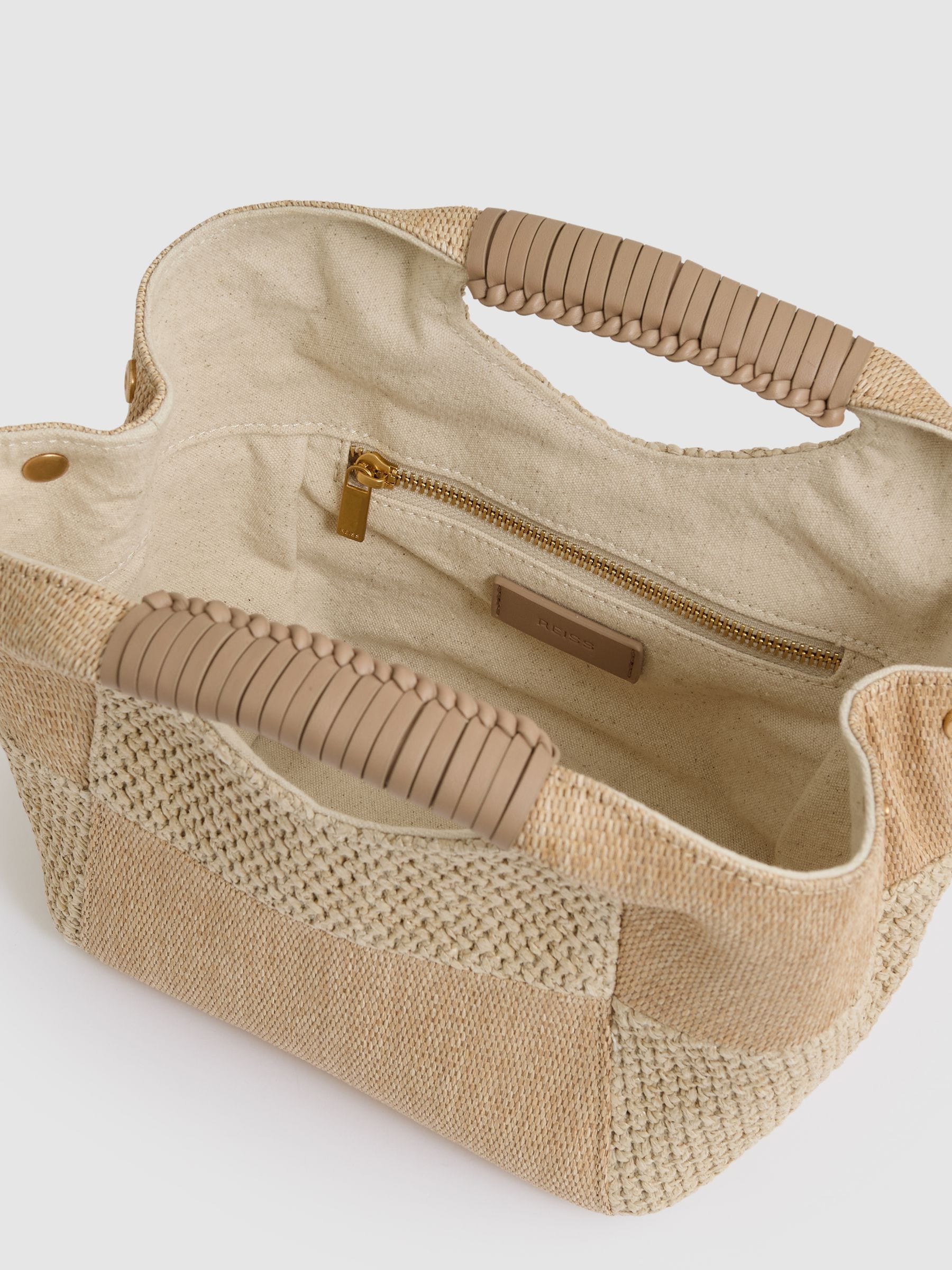Cumpără Geantă plic Reiss Rosalie din rafie patchwork from Next