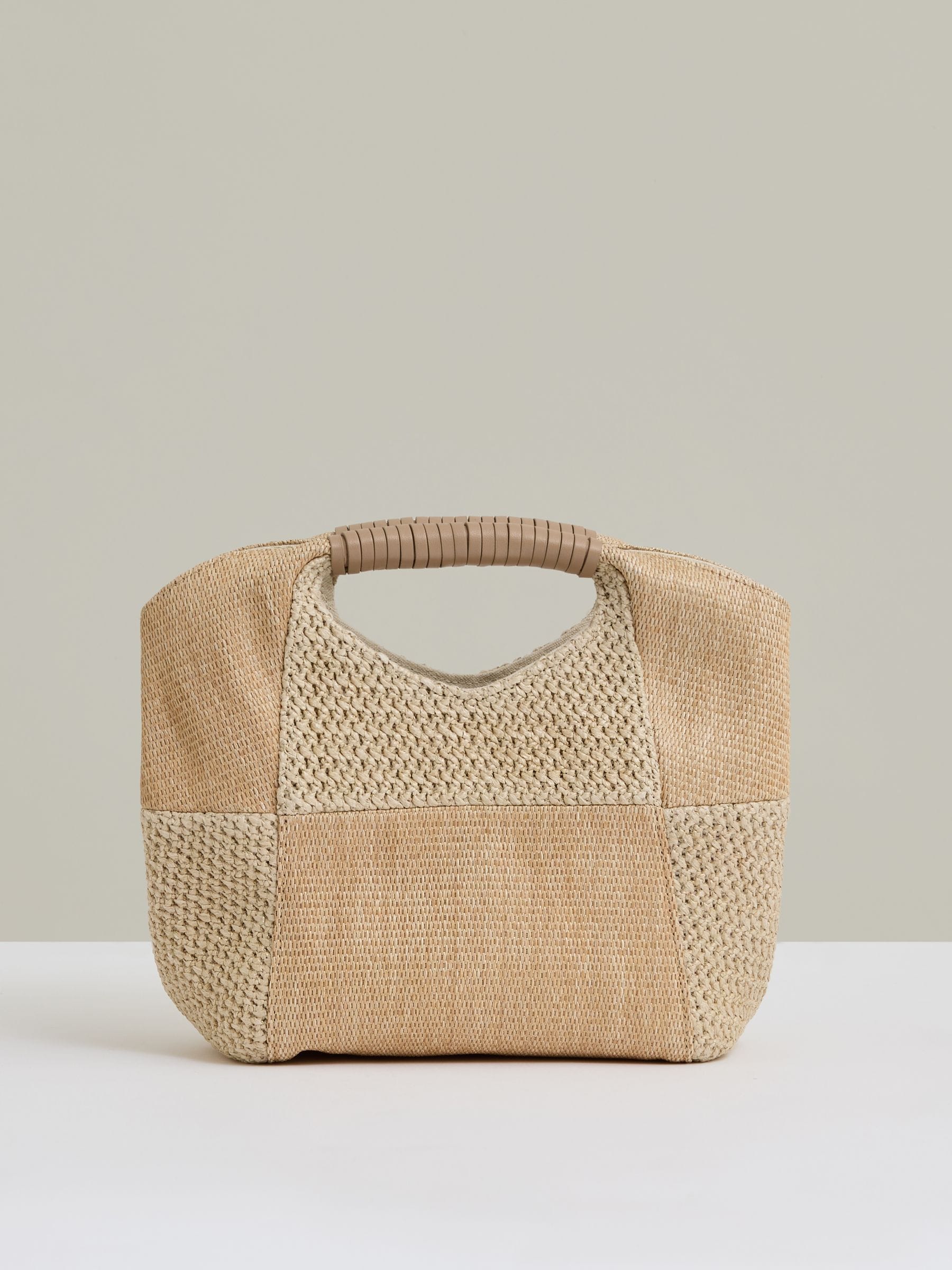 Cumpără Geantă plic Reiss Rosalie din rafie patchwork from Next