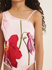Reiss Ivory Layla 13-14 yrs Reiss | NYBG Floral One-Shoulder Swimsuit - Image 3 of 5