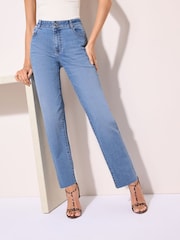 Friends Like These Mid Blue Denim Comfort Stretch Straight Leg Jeans - Image 2 of 4