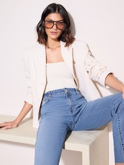 Friends Like These Mid Blue Denim Comfort Stretch Straight Leg Jeans - Image 3 of 4