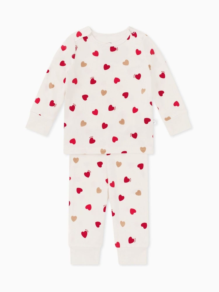 MORI Super Soft Heart Print Pyjama Set - Image 2 of 3 MORI Super Soft Heart Print Pyjama Set - Image 2 of 3