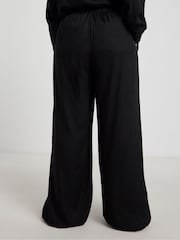 Simply Be Black Wide Leg Linen Trousers - Image 4 of 5