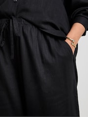 Simply Be Black Wide Leg Linen Trousers - Image 5 of 5