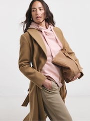 JD Williams Pink Wrap Neck Longline Hoodie - Image 3 of 4