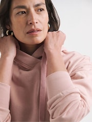 JD Williams Pink Wrap Neck Longline Hoodie - Image 4 of 4