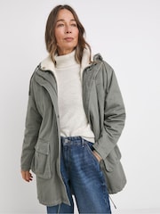 JD Williams Green 2 In 1 Parka Coat - Image 1 of 4