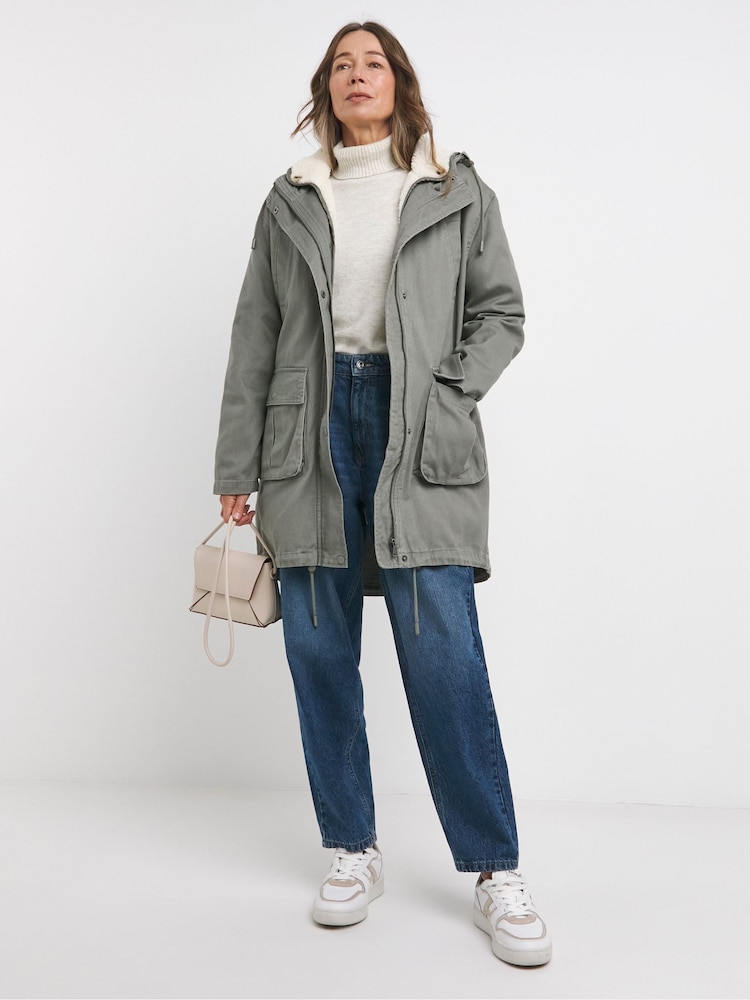 JD Williams Green 2 In 1 Parka Coat - Image 4 of 4