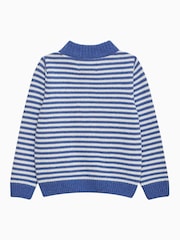 Trotters London Blue Stripe Calum Half Zip Jumper - Image 2 of 3