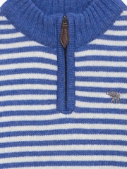 Trotters London Blue Stripe Calum Half Zip Jumper - Image 3 of 3