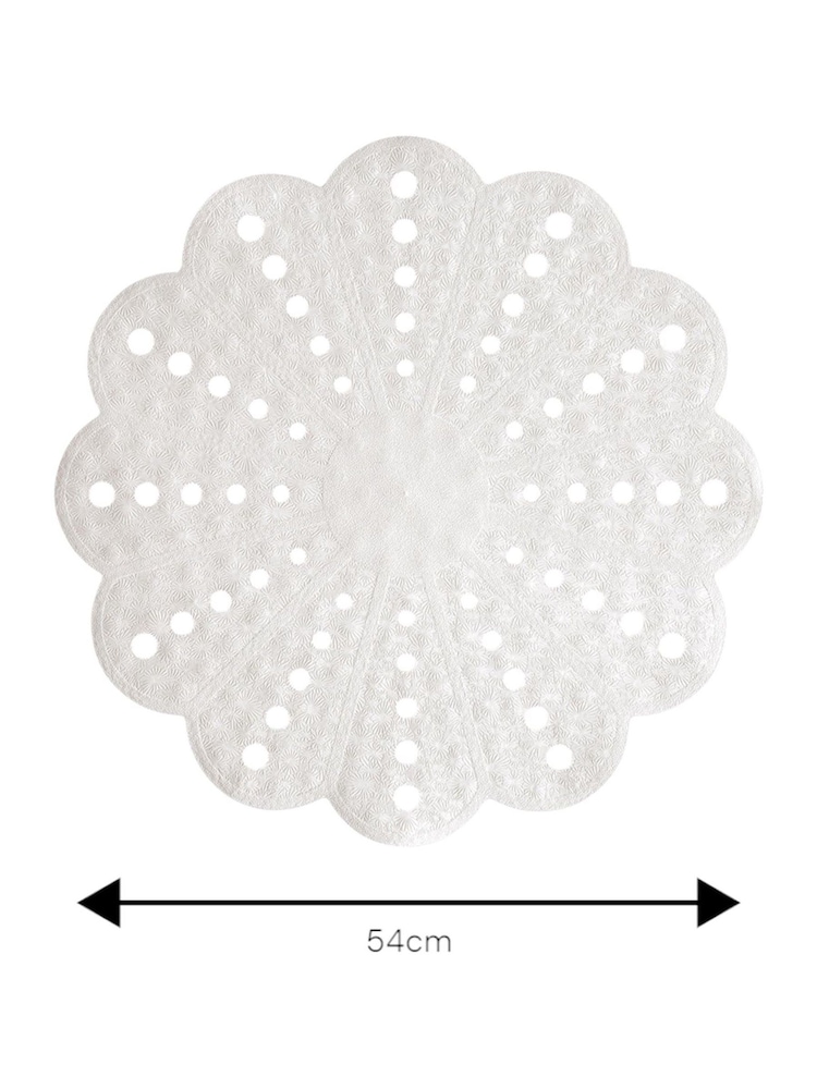 Showerdrape White Petal Flower Shower Mat - Image 4 of 4