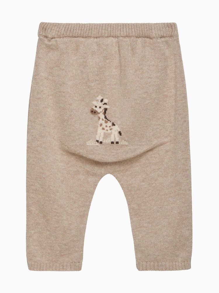 Trotters London Newborn Oatmeal Giraffe Leggings - Image 2 of 2 Trotters London Newborn Oatmeal Giraffe Leggings - Image 2 of 2
