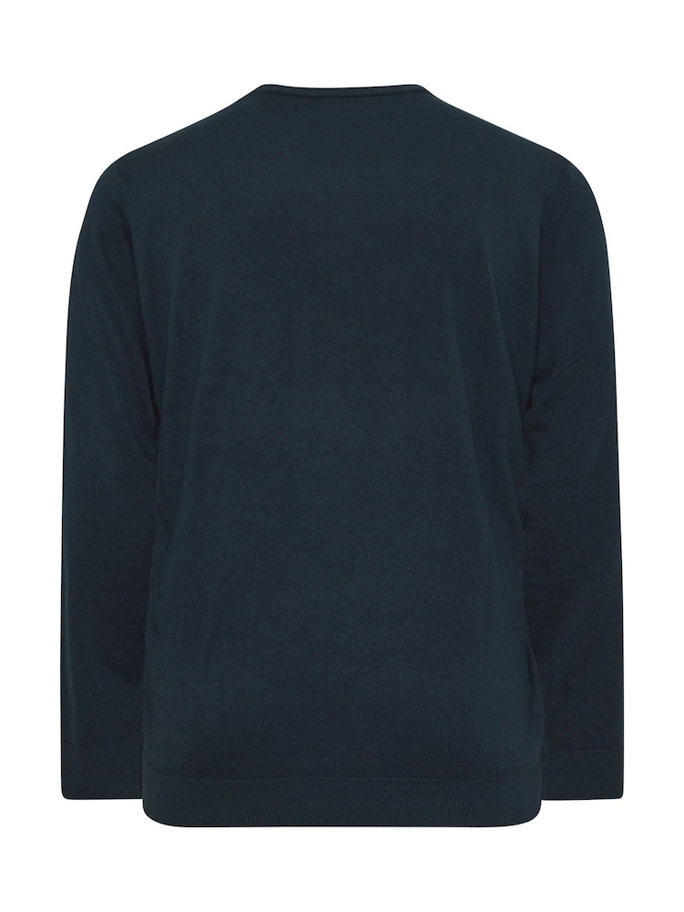 BadRhino Big & Tall Blue Crew Neck Jumper - Image 3 of 3