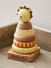 Personalised Wooden Lion Print Stacker Toy by My 1st Years - Image 1 of 4