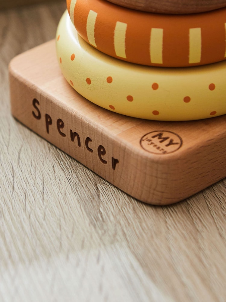 Personalised Wooden Lion Print Stacker Toy by My 1st Years - Image 2 of 4