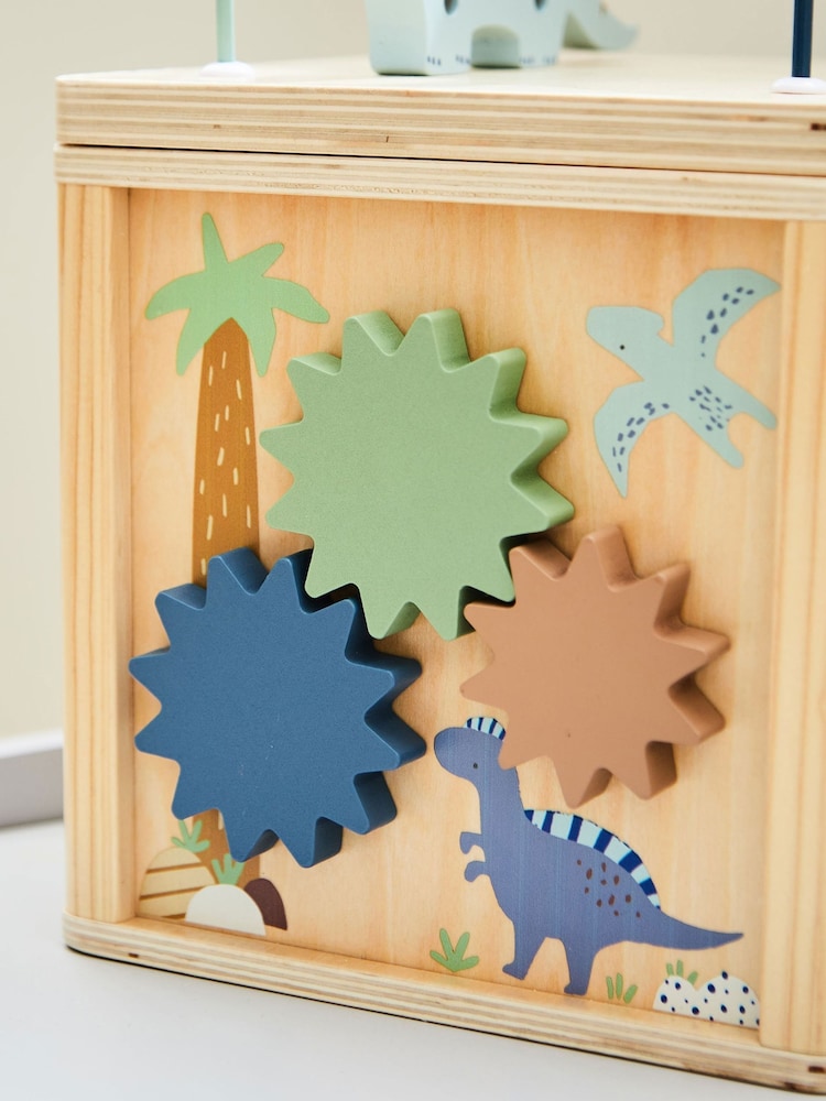 Personalised Dinosaur Print Wooden Activity Cube by My 1st Years - Image 2 of 5
