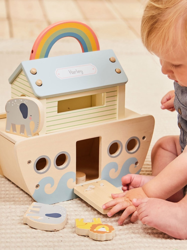 Personalised Wooden Animal Print Ark Play Set by My 1st Years - Image 1 of 6