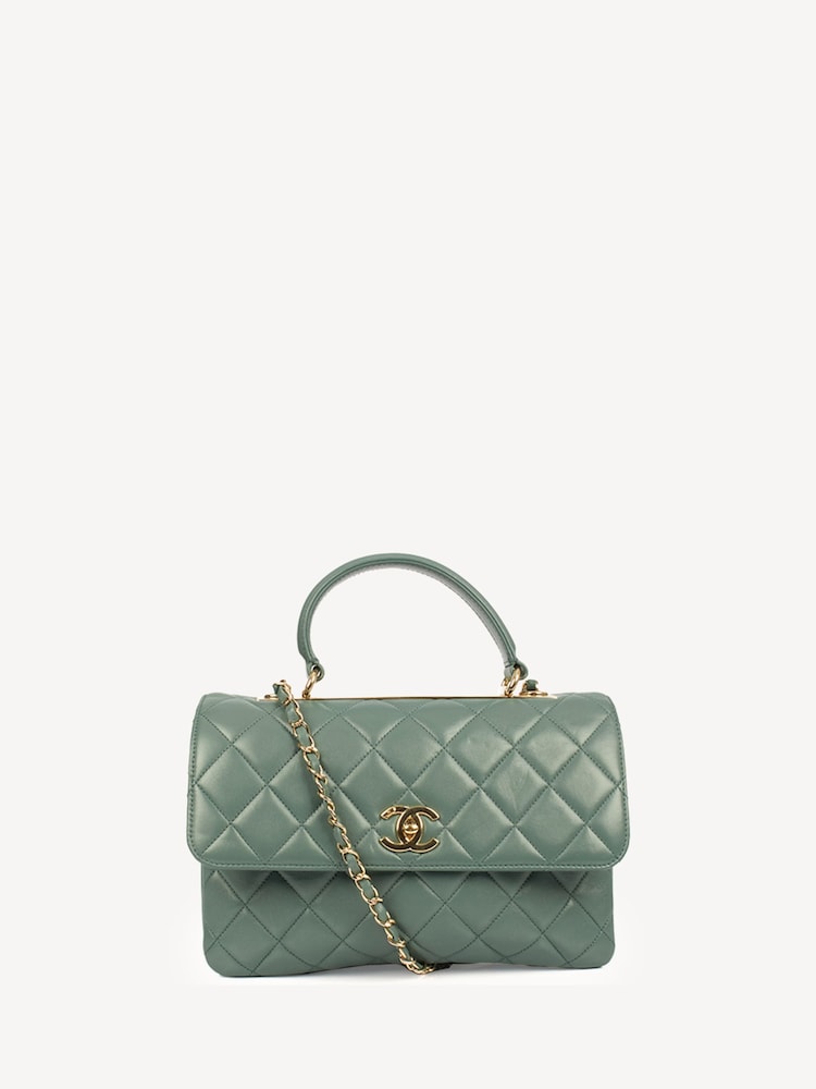 CHANEL Green Trendy CC Lambskin Leather Handbag - Image 1 of 10