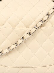 CHANEL Large Natural Caviar Leather Single Flap Classic Handbag - Image 12 of 13