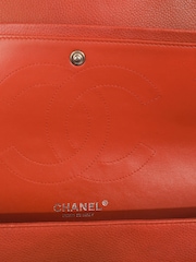 CHANEL Large Red Caviar Leather Classic Handbag - Image 10 of 10