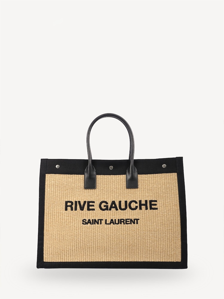 Saint Laurent Black/Brown Rive Gauche Tote Handbag - Image 1 of 7