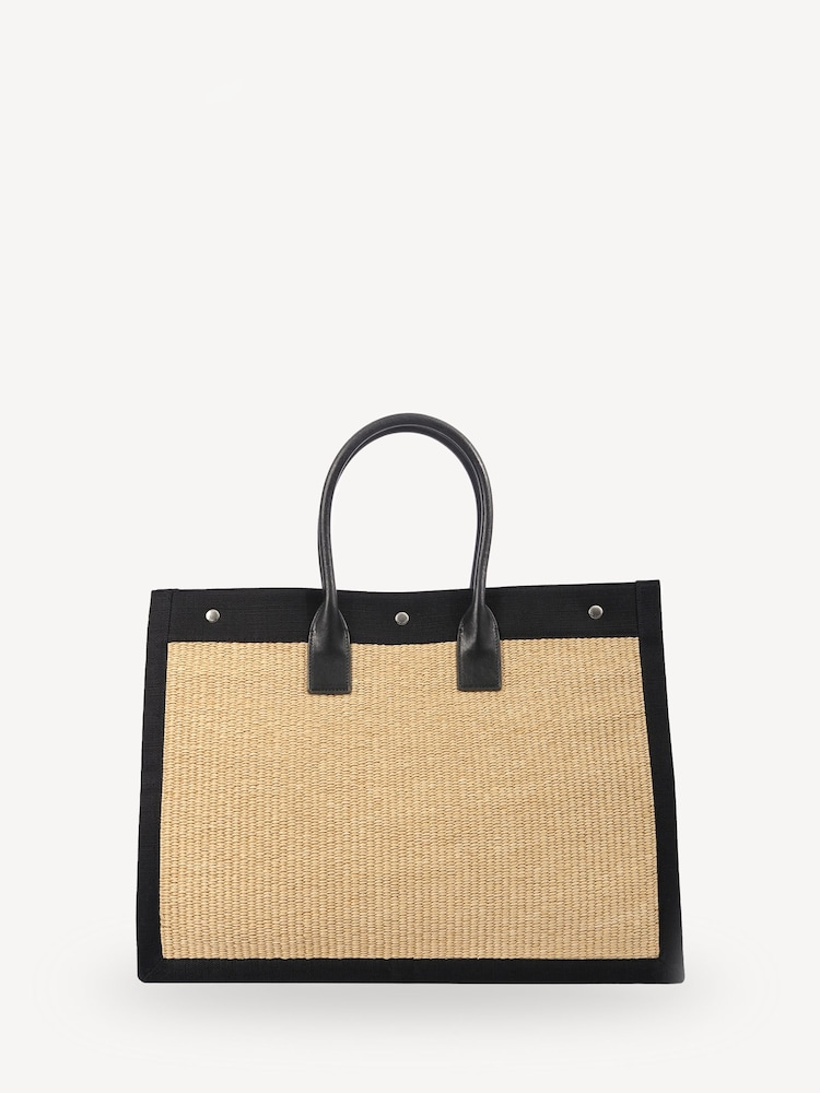 Saint Laurent Black/Brown Rive Gauche Tote Handbag - Image 2 of 7