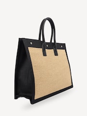 Saint Laurent Black/Brown Rive Gauche Tote Handbag - Image 3 of 7