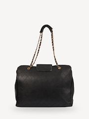 CHANEL Travel Ligne Tote Calfskin Leather Black Handbag - Image 2 of 9