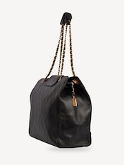 CHANEL Travel Ligne Tote Calfskin Leather Black Handbag - Image 3 of 9
