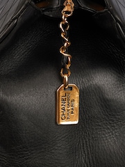 CHANEL Travel Ligne Tote Calfskin Leather Black Handbag - Image 6 of 9